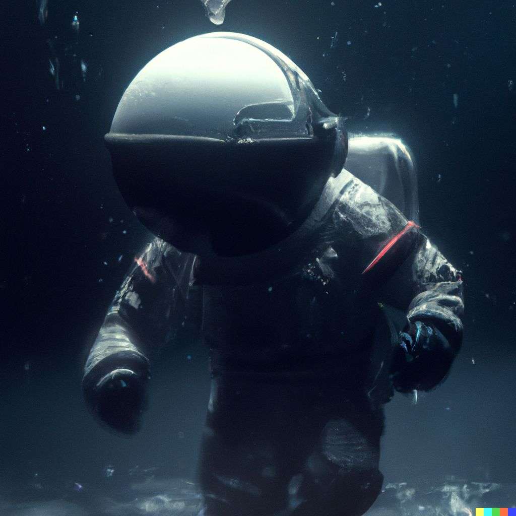 an astronaut, digital art, dystopia